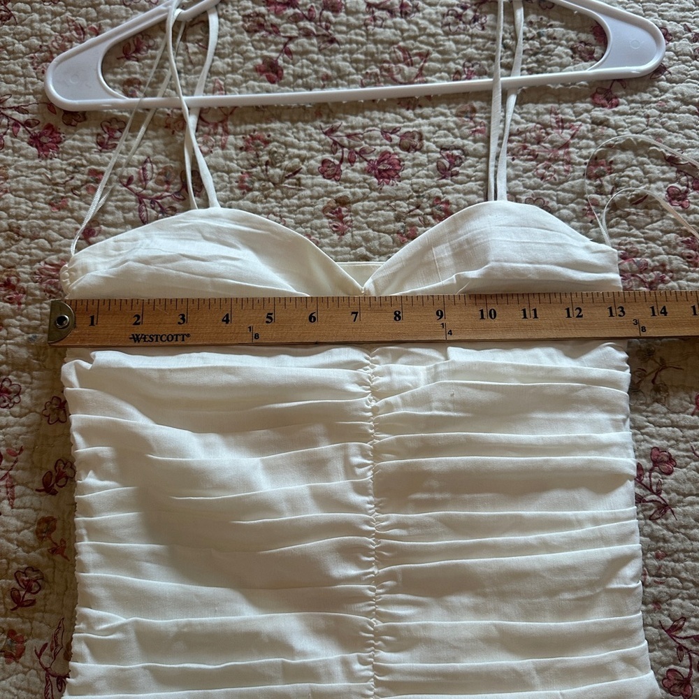 XS White Zara linen blend mini dress, bachelorette party dress - Picture 10 of 14